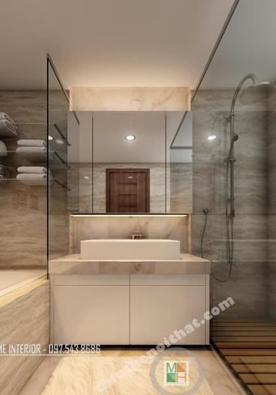 Bồn tắm đứng tại nhà phố  hiện đại Thái Hà