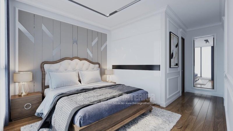 Táp đầu giường 2 ngăn bằng gỗ óc chó hiện đại này giúp gia chủ có thể thao tác dễ dàng khi lấy đồ cũng như để đồ trang trí như: đèn ngủ, bình hoa khô...